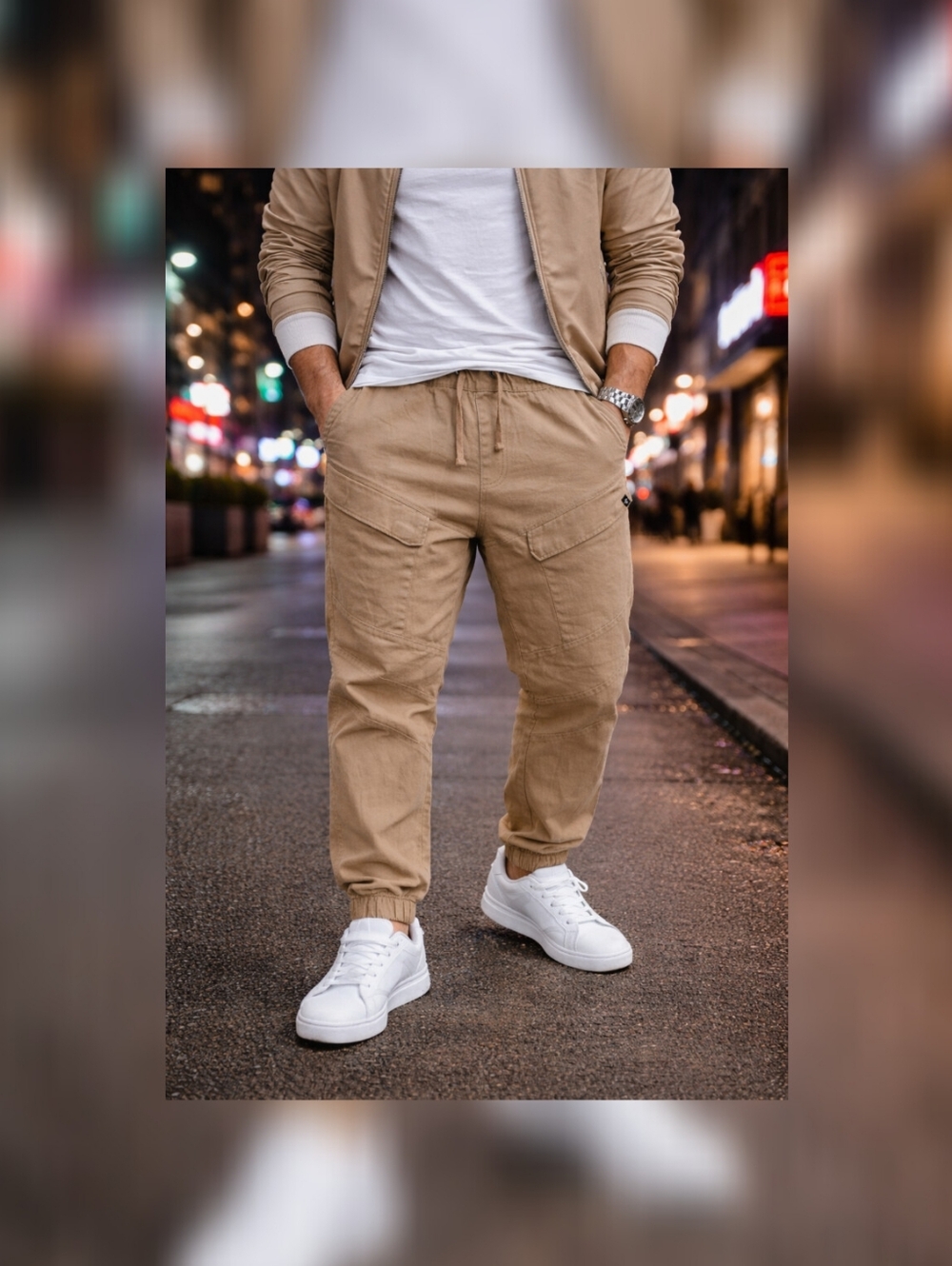 Rocawear Khaki Jogger-Style Cargo Pants XL